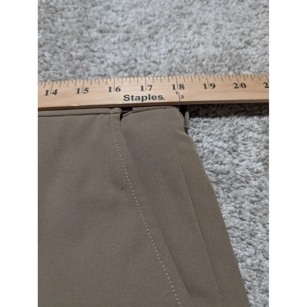 LL Bean Dress Pants Mens 36x32 Tan Brown‎ Straight Leg Flat Front Polyester Work